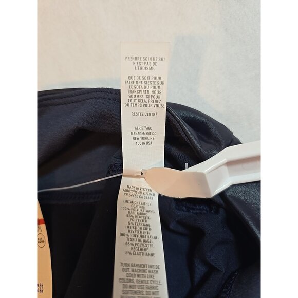 OFFLINE By Aerie Real Good Faux Leather High Rise Legging Navy Size M  New - Picture 7 of 16